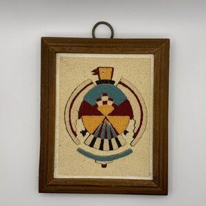 Vintage Framed “The Thunder Bird” Native American Sand Art